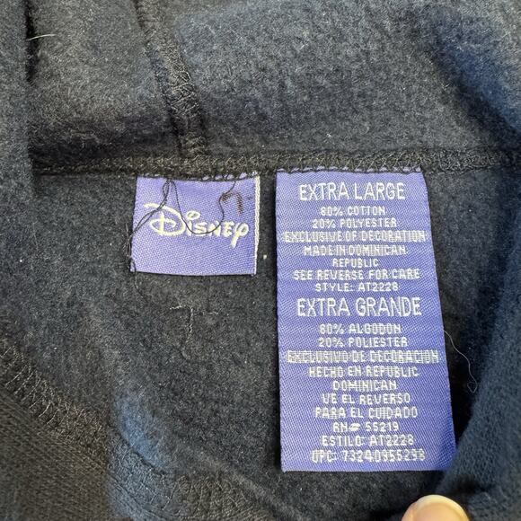 WINNIE THE POOH 89 Size XL Navy Hoodie VTG Embroidered Jacket Pooh DISNEY - Picture 2 of 5